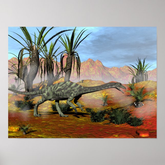 Poster Anchisaurus dinosaures - rendu 3D (Devant)