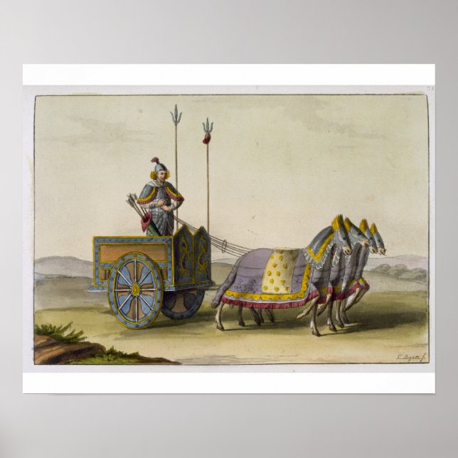 Poster Ancien Chariot de guerre chinois, de 'Le Costume A (Devant)
