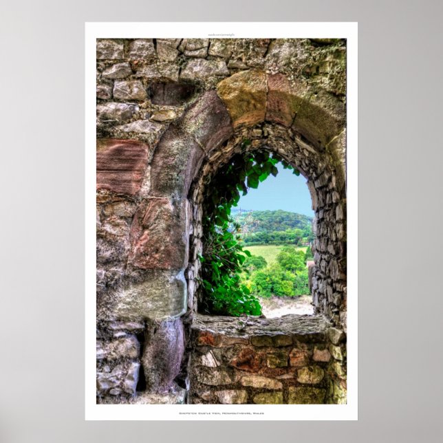 Poster Ancien Château de Chepstow, Monmouthshire, Pays de (Devant)