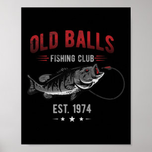 Poster Ancien Club de Pêche Établ. 1974 ou Anniversaire d