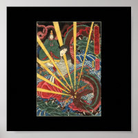 Ancien dragon japonais peint vers les années 1860