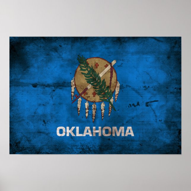 Poster Ancien drapeau de l'Oklahoma ; (Devant)