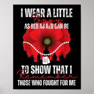 Poster Ancien Jour Fleur Rouge Pavot Usa Memorial Day