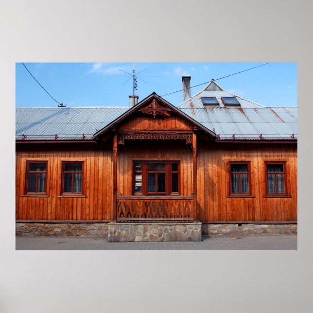 Poster Ancien logement de maison traditionnelle en bois,  (Devant)