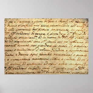 Poster Ancien manuscrit du 1700 siècle écrit à l'encre