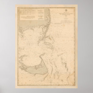 Poster Ancien Nantucket & Cape Cod Map (1893)