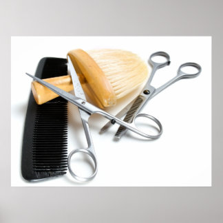 Poster Ancien outil de coiffeur