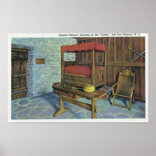 Poster Ancien peuplier lombard et château français