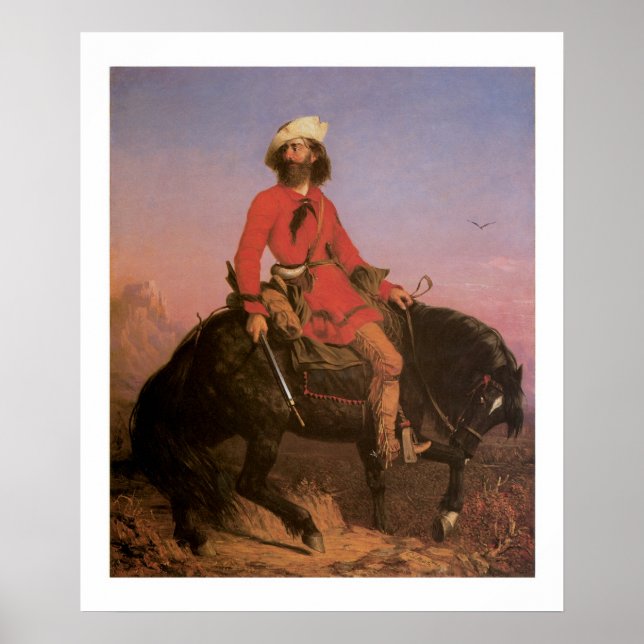 Poster Ancien Scout Indien de l'Ouest Cowboy Art Imprimer (Devant)