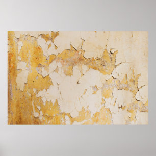 Poster Ancien stucco jaune fond abstrait, vieilli, antiqu