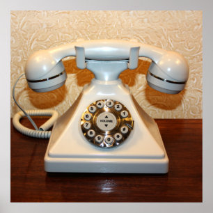 Poster Ancien téléphone Vintage