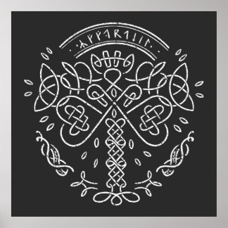 Poster Ancien Viking Celtic Knotwork - Arbre de vie