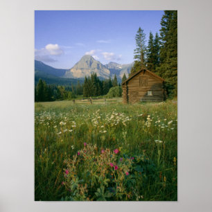 Poster ancienne cabane du Park Service dans la vallée de 