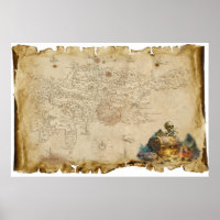 Ancienne carte des trésors de pirates