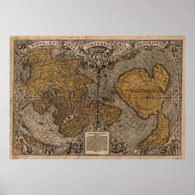 Poster Ancienne Carte du Monde (1531) (Devant)