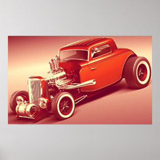 Poster Ancienne école 1934 Tige chaude couleurs vintages