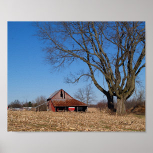 Poster Ancienne grange en Illinois USA Canvas Print