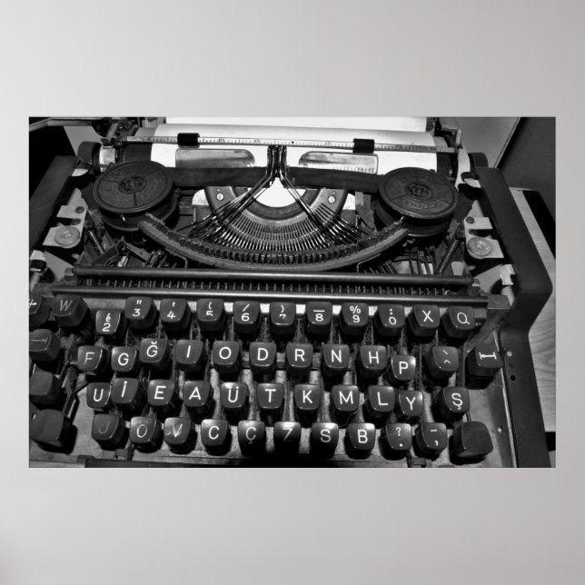 Poster ancienne machine à écrire utilisée dans la corresp (Devant)