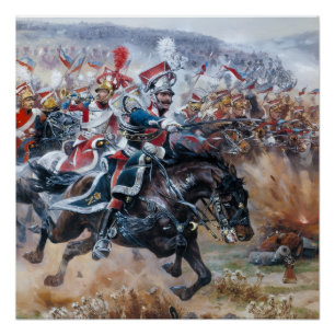 Poster Ancienne scène de bataille napoléonienne peinture