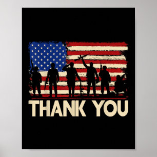 Poster Anciens combattants du Merci du drapeau patriotiqu
