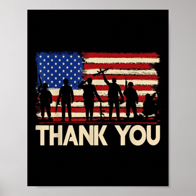 Poster Anciens combattants du Merci du drapeau patriotiqu (Devant)