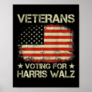Poster Anciens Combattants vintages Voter Pour Harris W 2