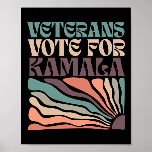Poster Anciens Combattants Vote Harris 2024 Election Kama (Devant)