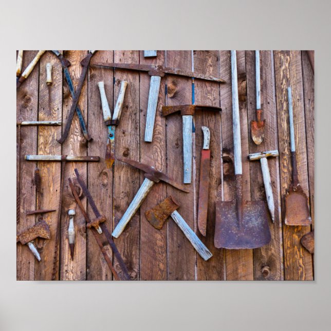 Poster Anciens outils de construction (Devant)