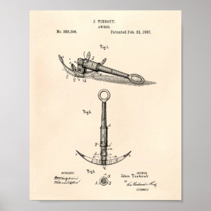 Poster Ancre du navire 1902 Brevet Art Vieux Poivre