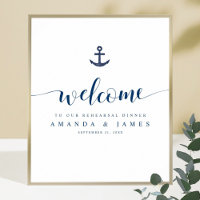 Ancre Mariage nautique Dîner de répétition Bienven