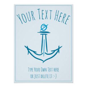 Poster Ancre maritime. Modèle Cadeau marin