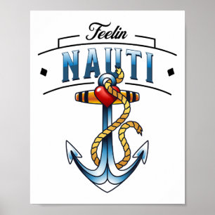 Poster Ancre nautique drôle de navigation nautique
