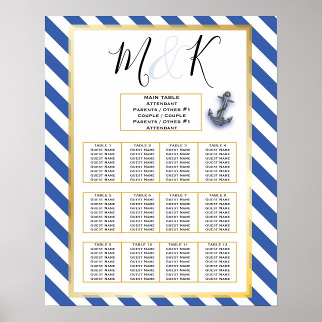 Poster Ancre nautique Fabuleux Mariage de voile (Devant)