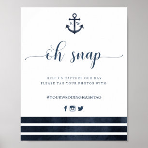 Poster Ancre nautique Mariage Oh Snap Sign