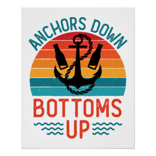 Poster Ancres En Bas En Haut En Bateau Boire