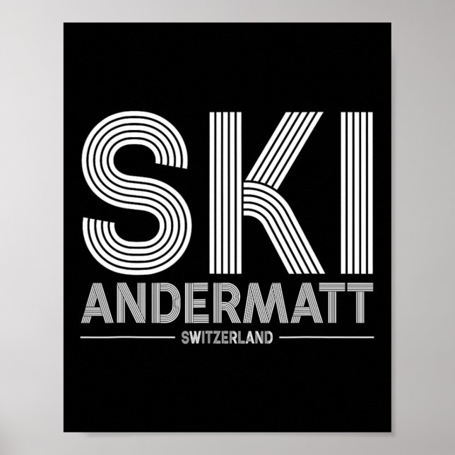 Poster Andermatt Station de ski Alpes suisses Ski Suisse (Devant)