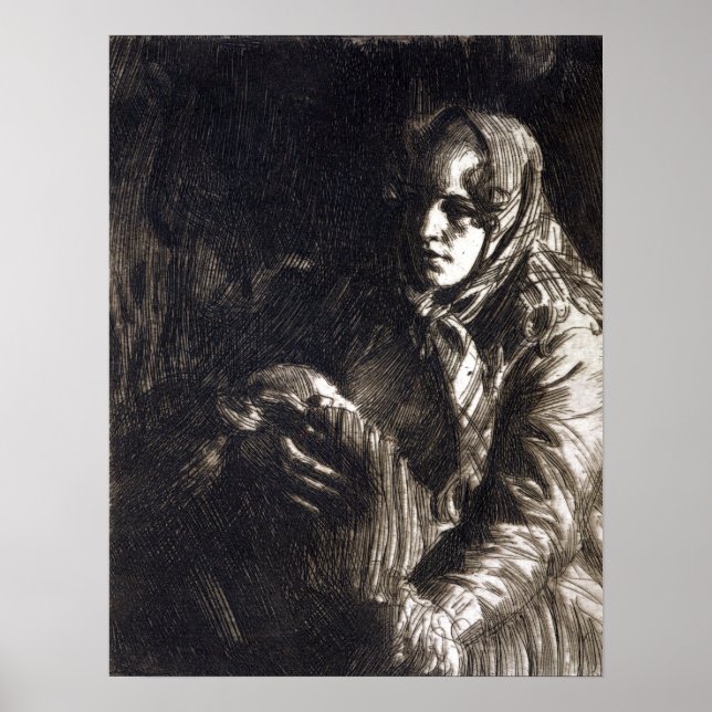 Poster Anders Zorn Madonna (Devant)