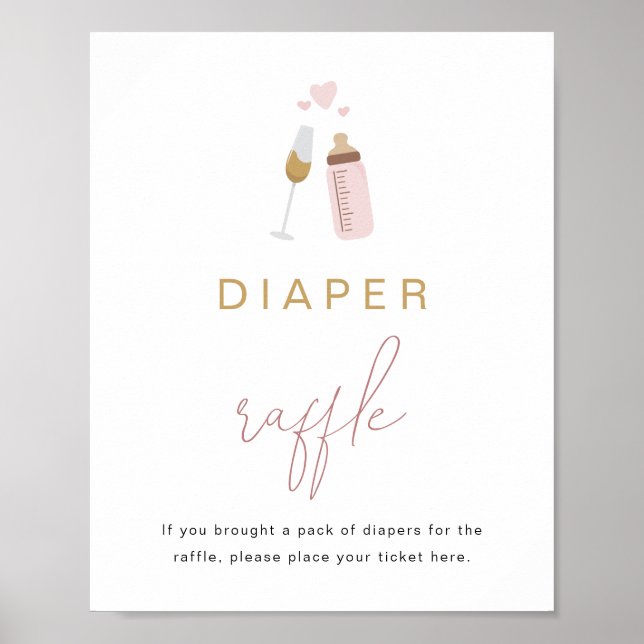 Poster ANDI Pink Poppin' Bouteilles Baby Diaper Raffle Je (Devant)
