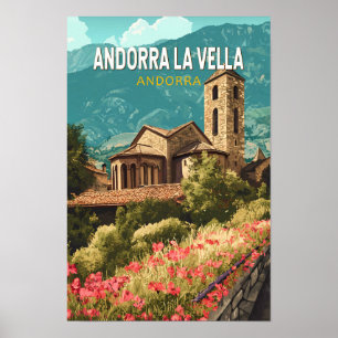 Poster Andorra la Vella Voyage Art Vintage