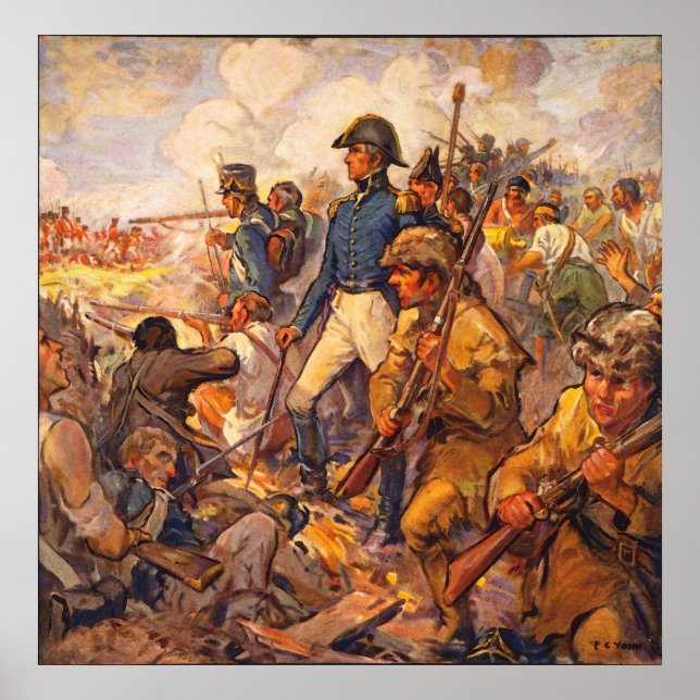 Poster Andrew Jackson pendant la bataille de la Nouvelle- (Devant)