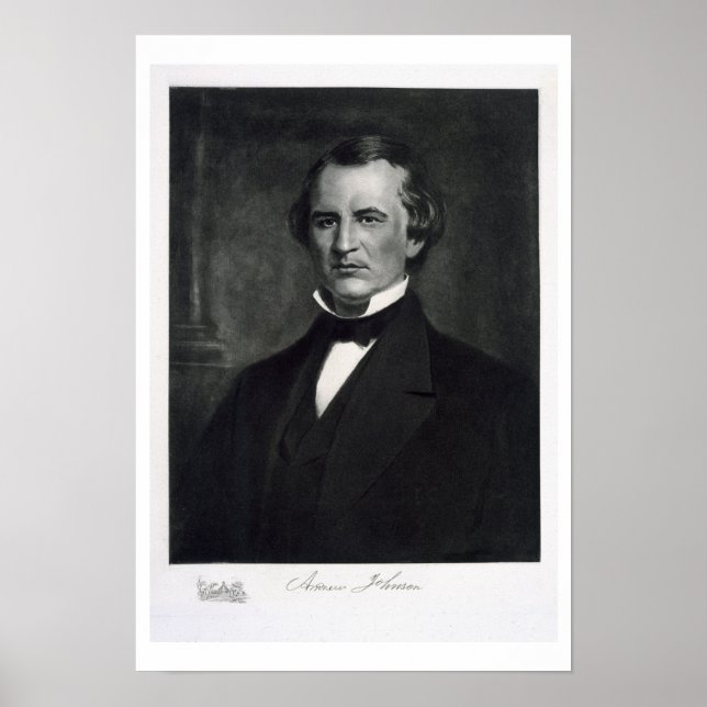 Poster Andrew Johnson (1808-1875), 17e président de l'ONU (Devant)