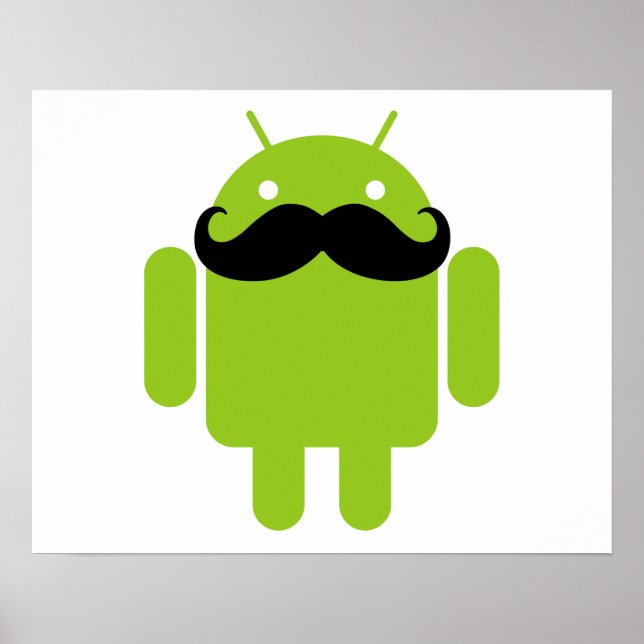Poster Android Robot Moustache (Devant)