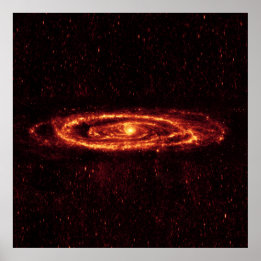 Poster Andromeda Galaxy Spitzer en infrarouge, ZGOS