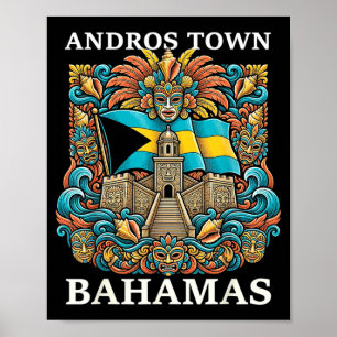 Poster Andros Town Bahamas Île de vacances Voyage