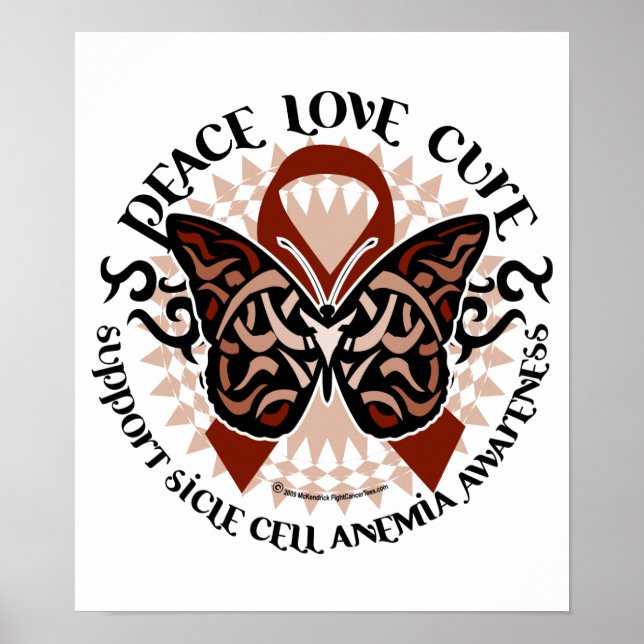 Poster Anémie de la faucille Papillon Tribal (Devant)
