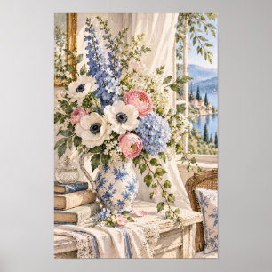 Poster Anémone de campagne française Ranunculus Lac Art m