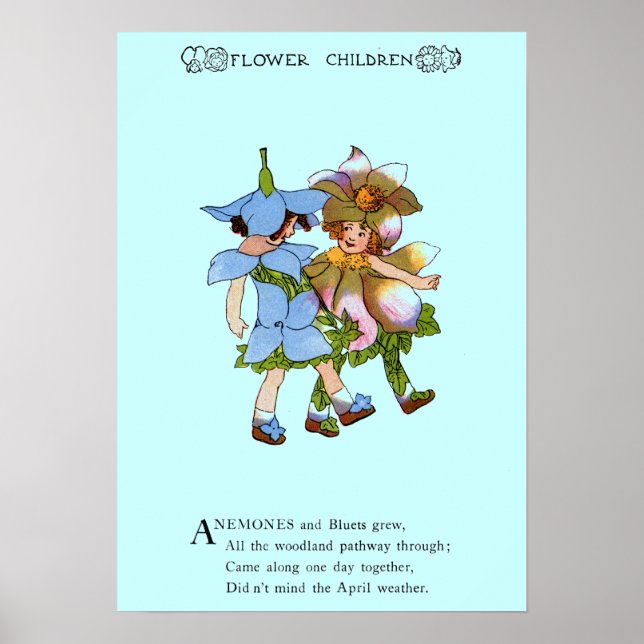 Poster Anémones et Bluets (Devant)