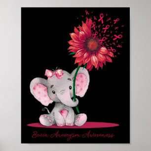 Poster Aneurysme Sensibilisation à un joli éléphant Sunfl