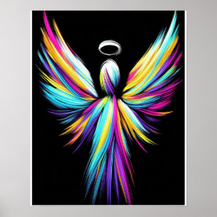 Poster Ange Abstrait Dans une Palette de Couleurs