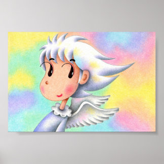 Poster Ange aux cheveux blancs.